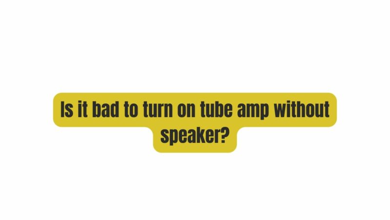 Is it bad to turn on tube amp without speaker?