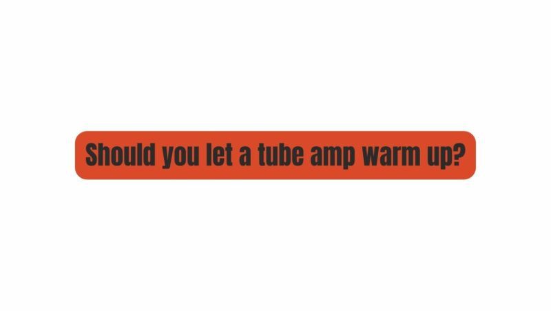 Should you let a tube amp warm up?