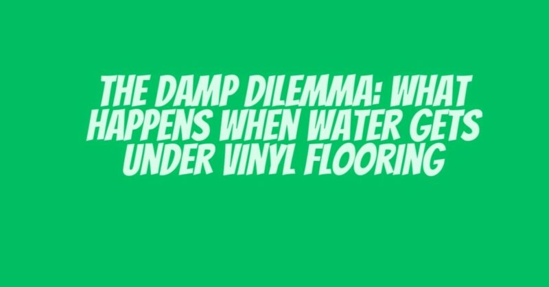The Damp Dilemma: What Happens When Water Gets Under Vinyl Flooring