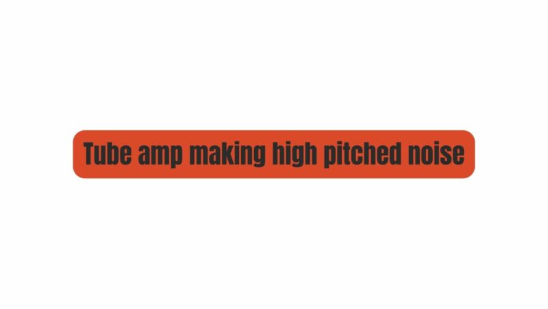 Tube amp making high pitched noise