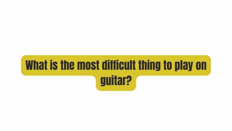 What is the most difficult guitar solo to play?
