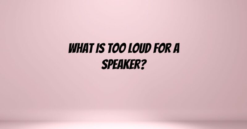 What is too loud for a speaker?
