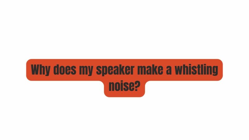 Why does my speaker make a whistling noise?