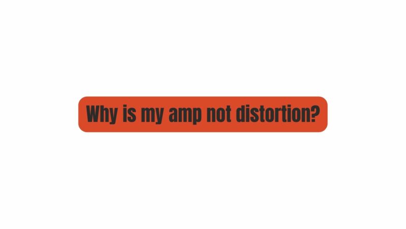 Why is my amp not distortion?