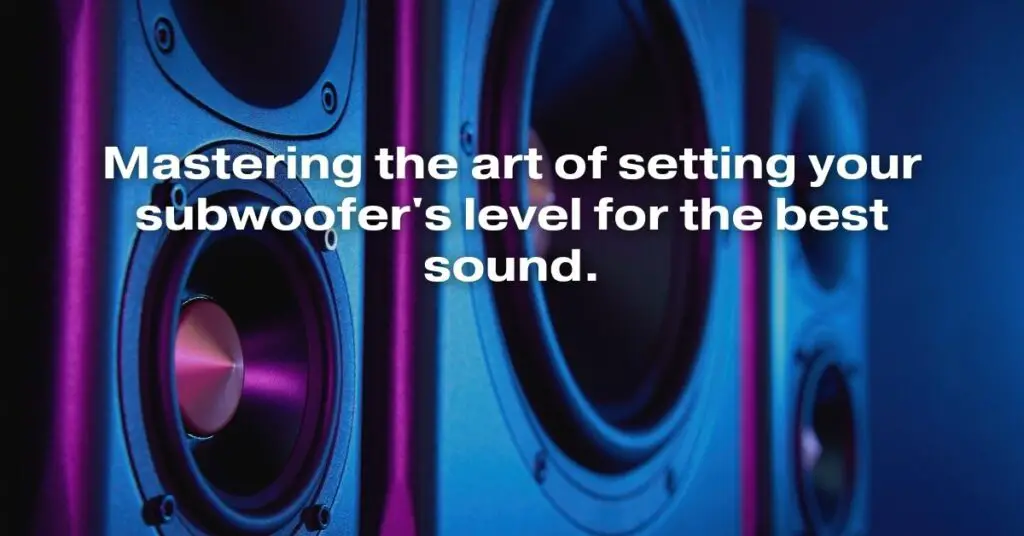 Mastering the Art of Setting Your Subwoofer's Level for the Best Sound