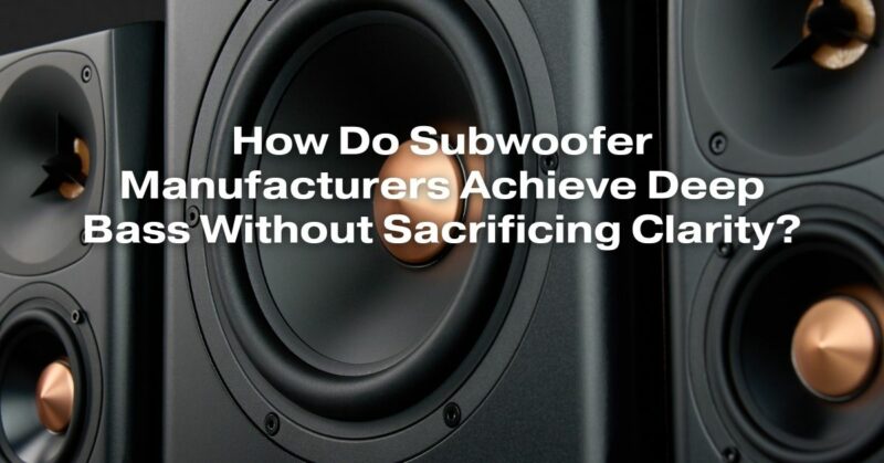 How Do Subwoofer Manufacturers Achieve Deep Bass Without Sacrificing Clarity?