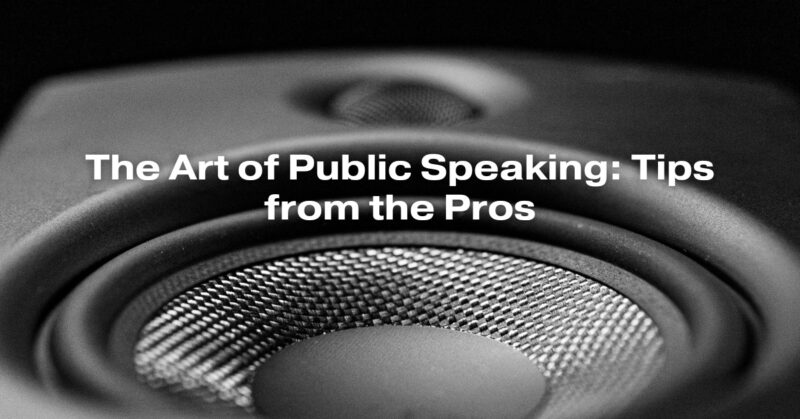 The Art of Public Speaking: Tips from the Pros