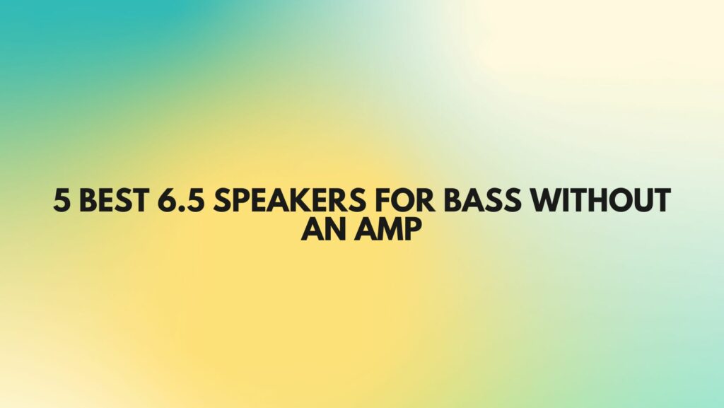 5 Best 6.5 Speakers for Bass Without an Amp