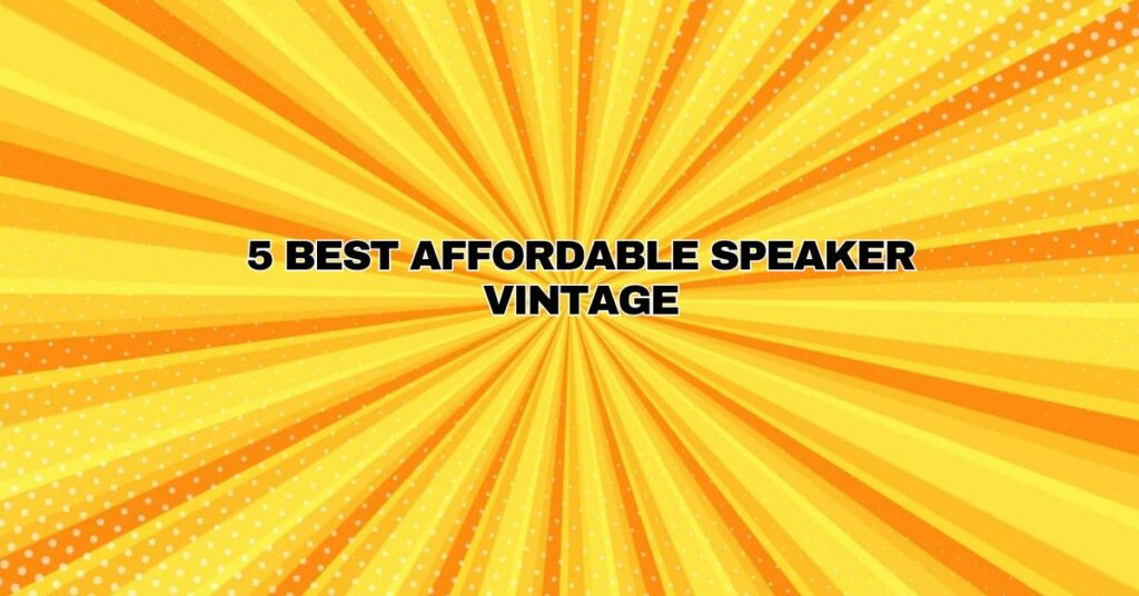 5 Best Affordable Speaker Vintage