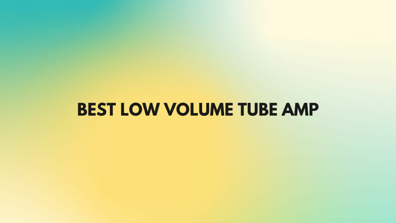 Curated visual reference: Gallery Detail: Best Low Volume Tube Amp