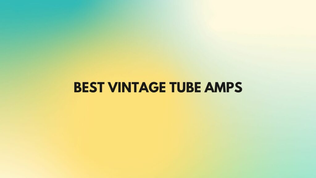 Best vintage tube amps