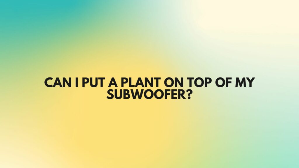 Can I put a plant on top of my subwoofer?