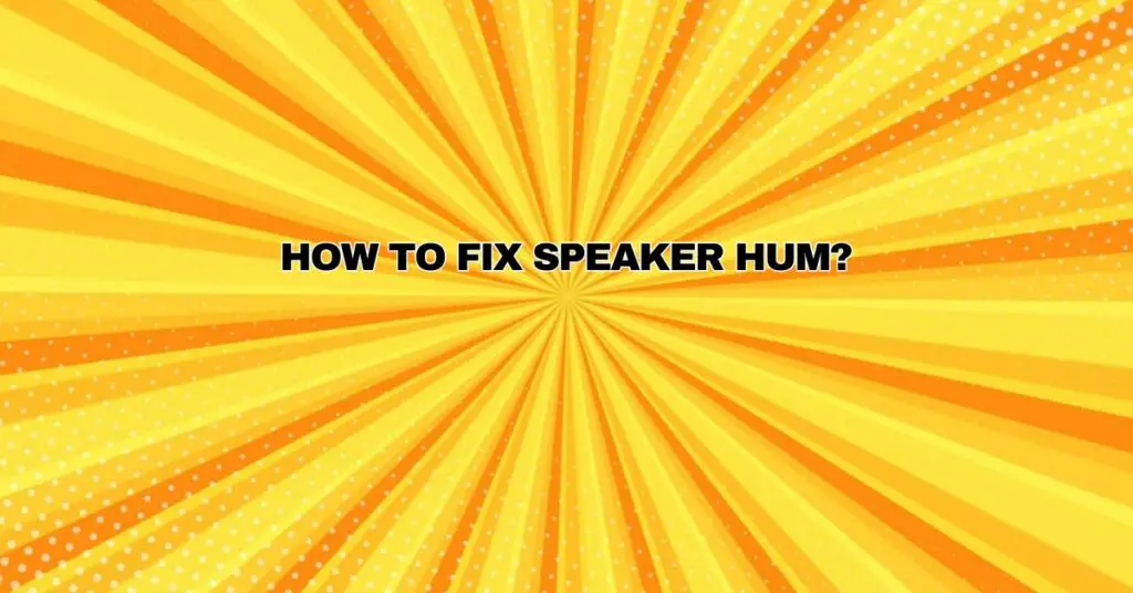 How to fix speaker hum? All For Turntables