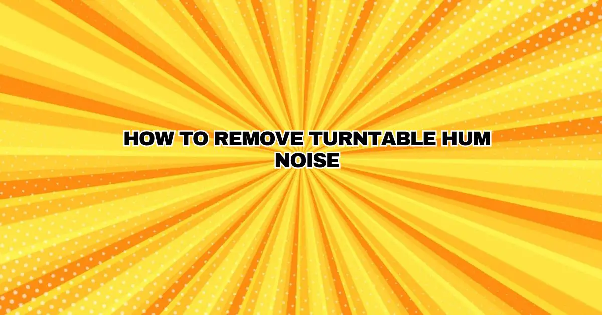 How to remove turntable hum noise All For Turntables