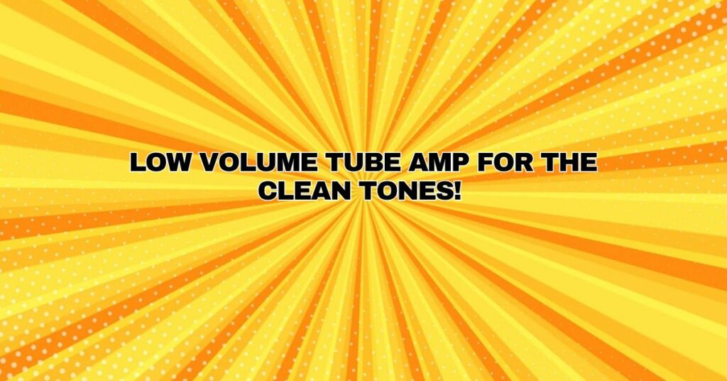 Low Volume Tube Amp for the Clean tones!