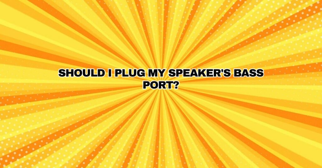 Should I plug my speaker's bass port?