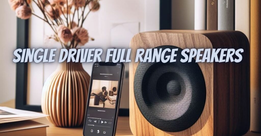 Single driver full range speakers