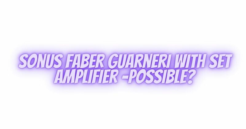 Sonus Faber Guarneri with SET amplifier -possible?