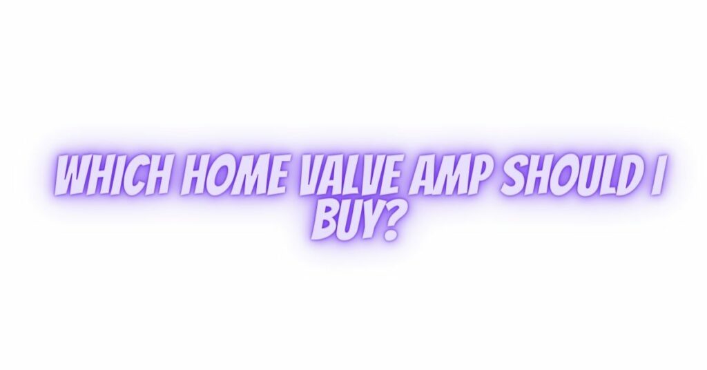 Which Home Valve Amp Should I Buy?