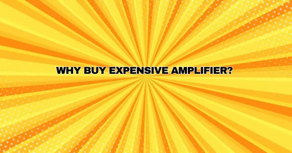 Why buy expensive amplifier?