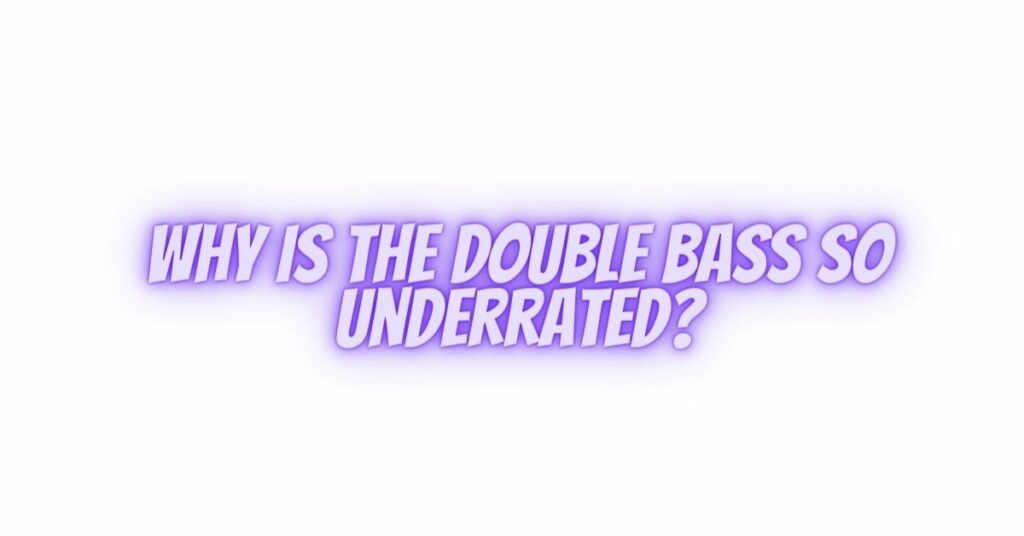 Why is the double bass so underrated?
