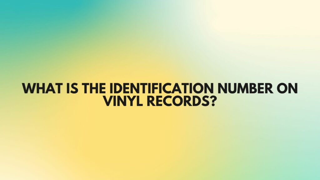 What is the identification number on vinyl records? - All For Turntables
