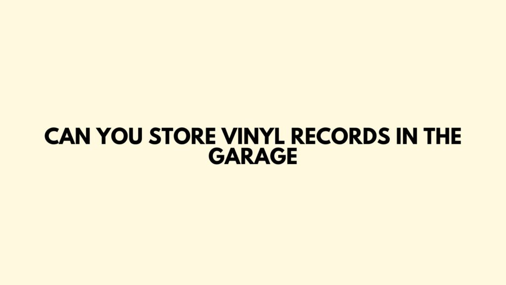 Can you store vinyl records in the garage All For Turntables