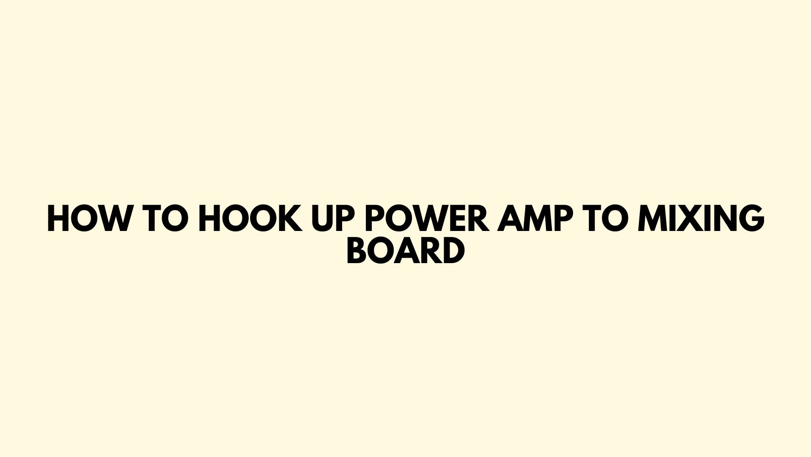 How to Hook Up power amp to mixing board All For Turntables