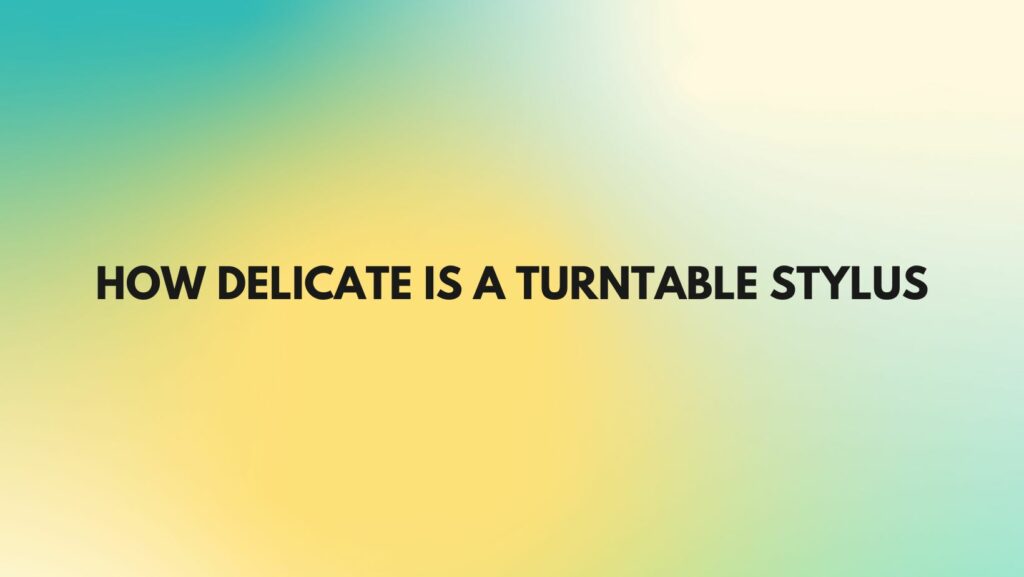 How delicate is a turntable stylus