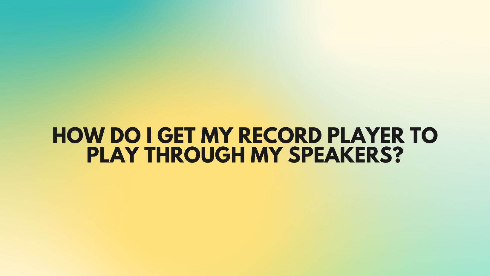 How Do I Get My Record Player To Play Through My Speakers All For how-to-fix-iphone-14-screen-frozen-can-t-turn-easeus