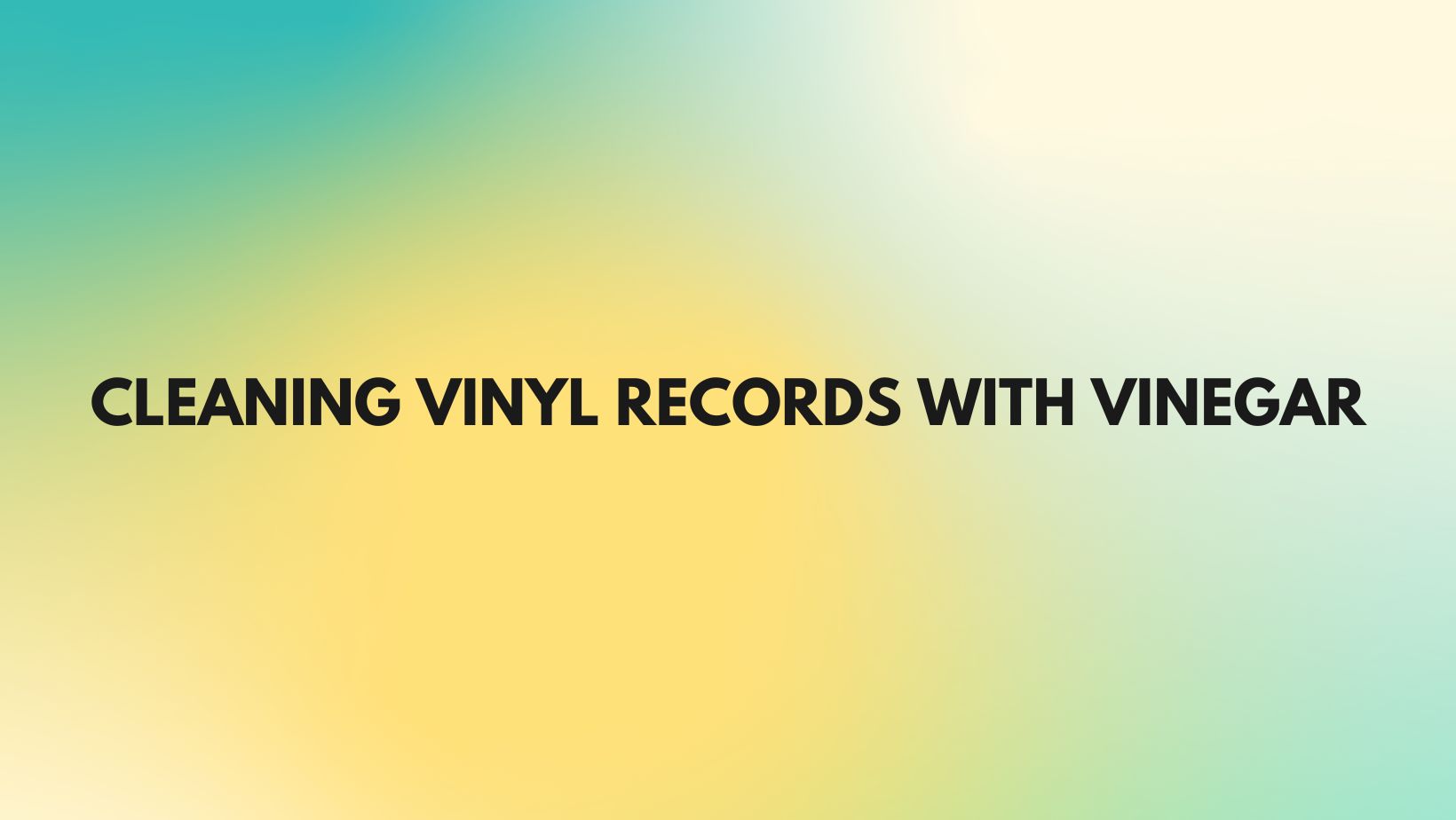 Cleaning vinyl records with vinegar All For Turntables