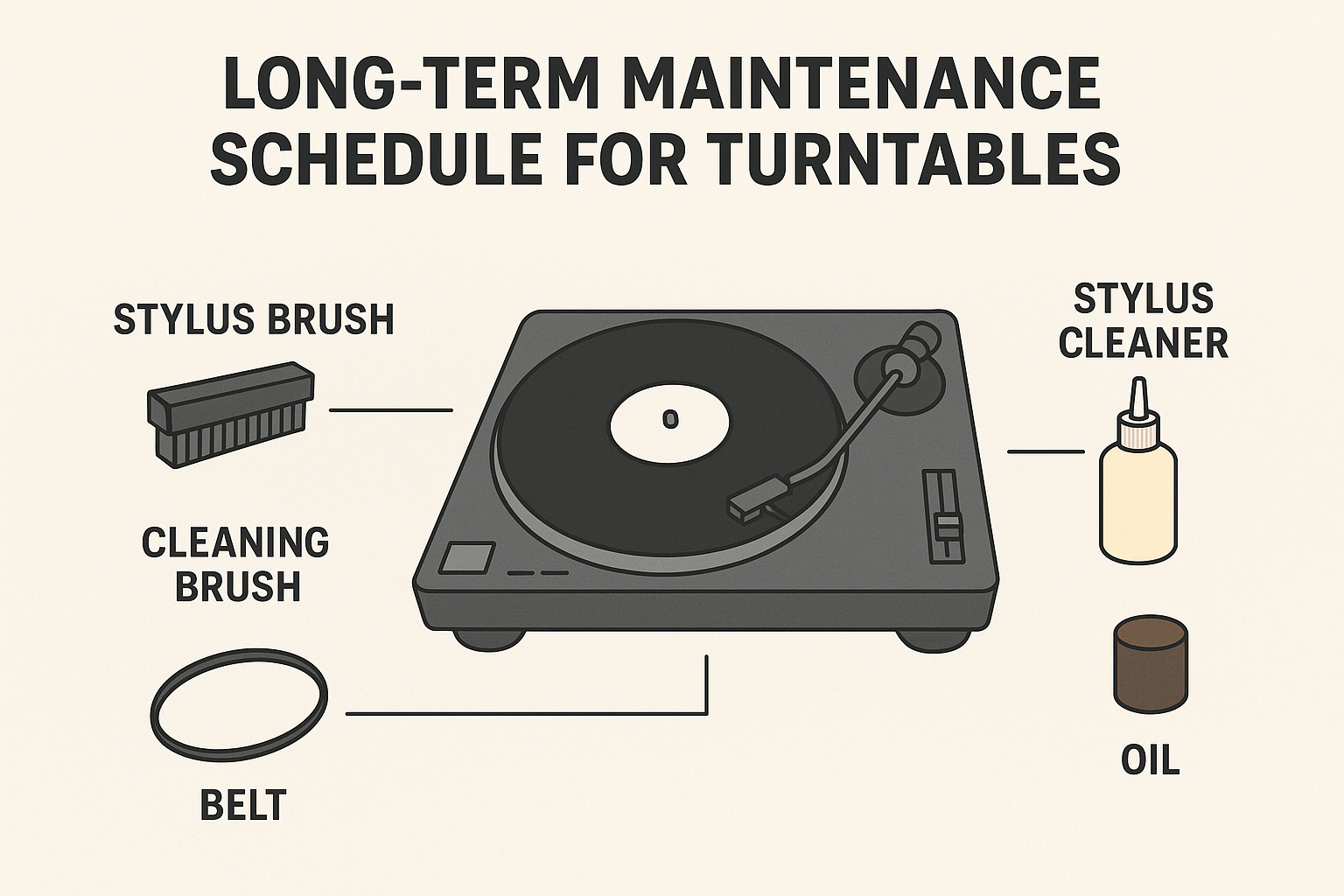Long-term maintenance schedule for turntables