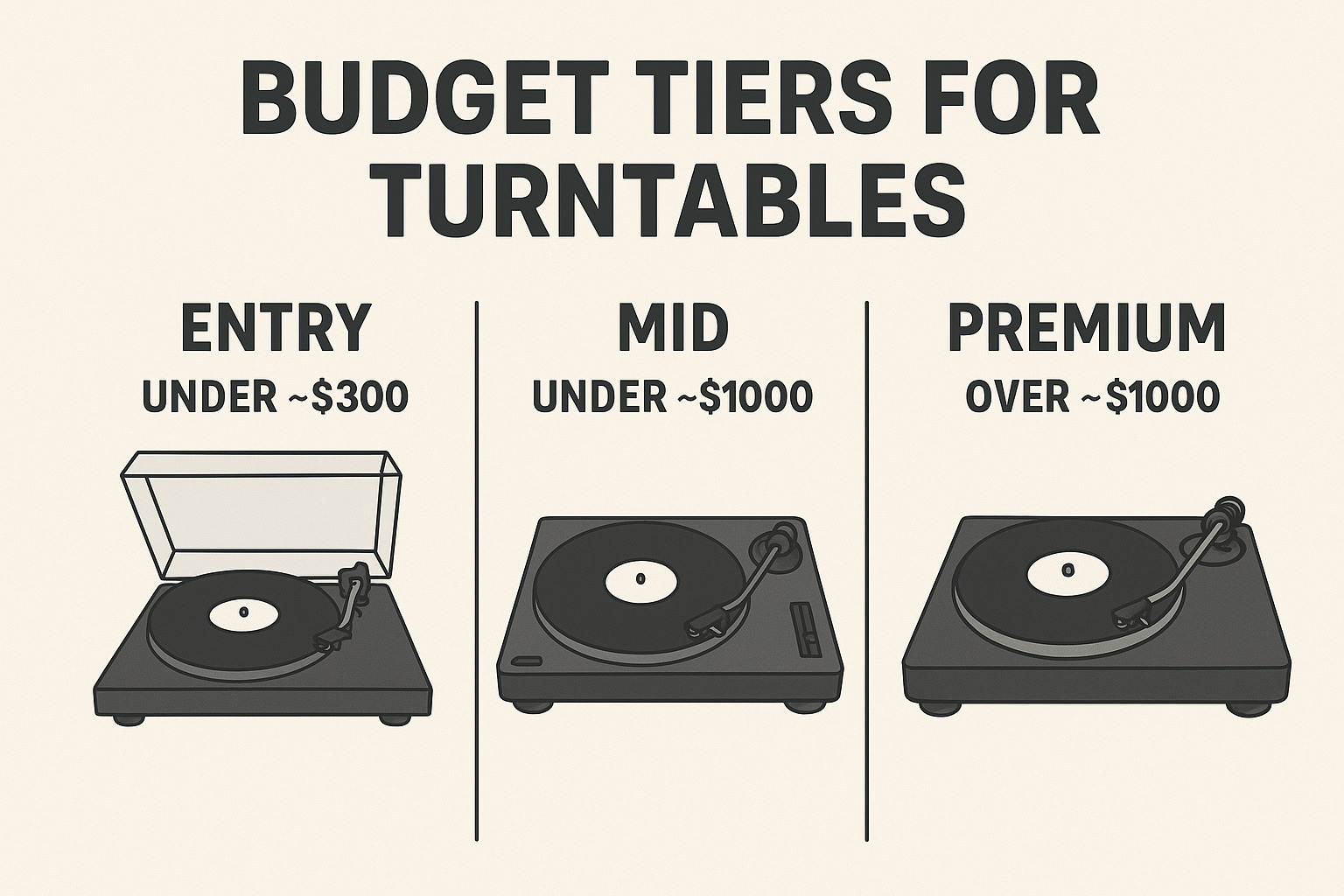 Budget tiers for turntable